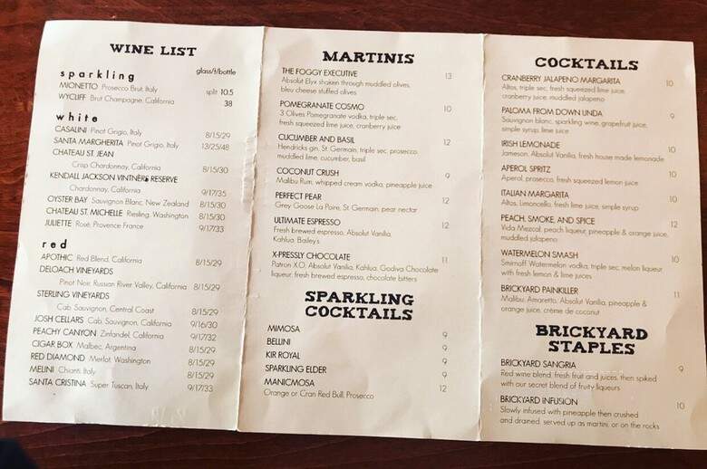 The Brickyard Authentic Pizzeria and Burger Bar - Woburn, MA menu_pic