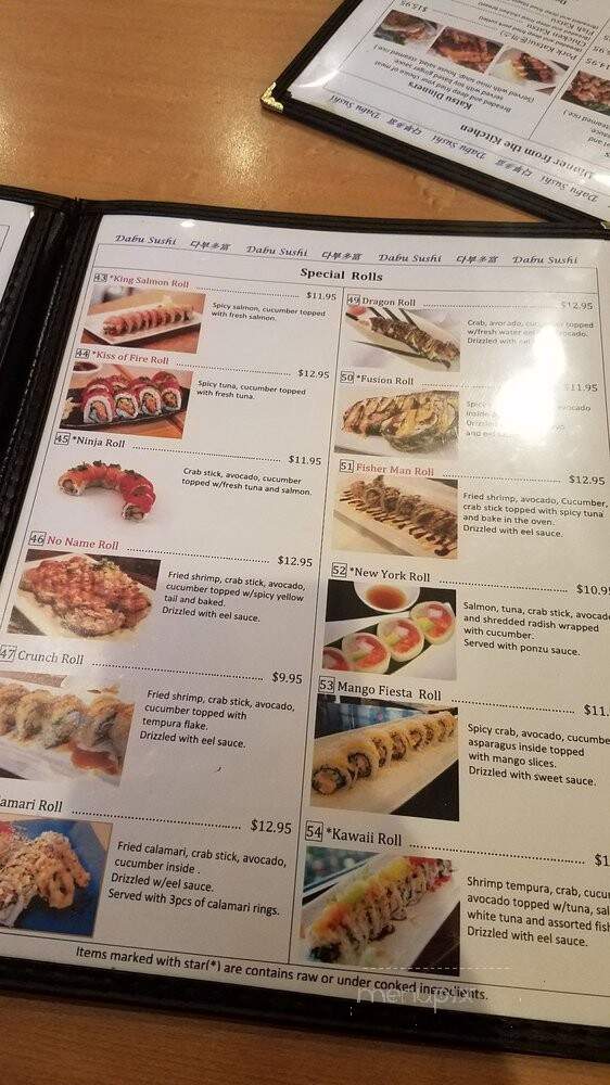 Dabu Japanese Restaurant - Ypsilanti, MI menu_pic
