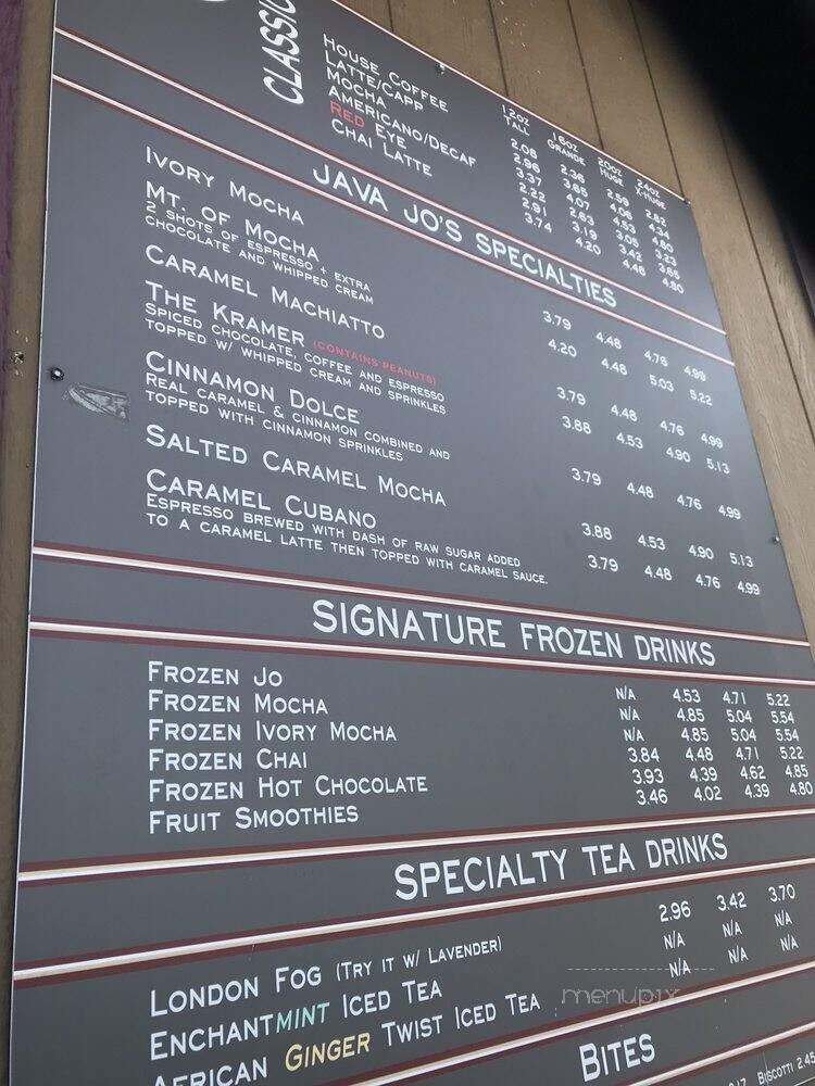 Java Jo's - Cottonwood Heights, UT menu_pic