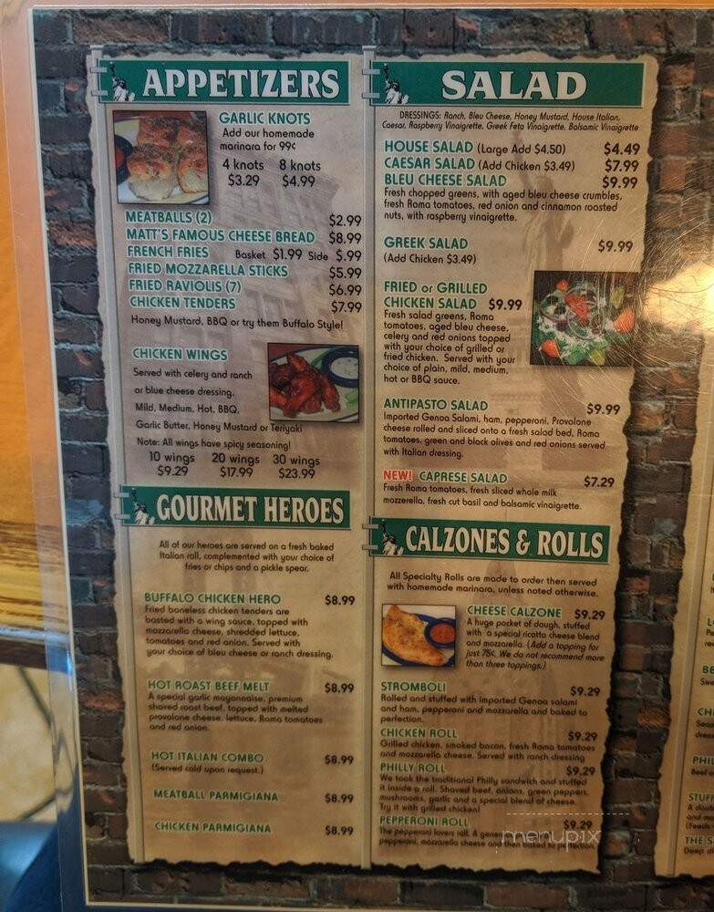 Matts Pizza Dept - Mt Pleasant, SC menu_pic