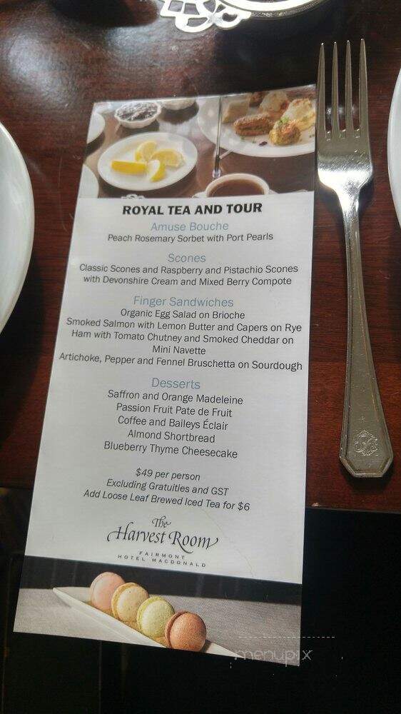 Harvest Room - Edmonton, AB menu_pic