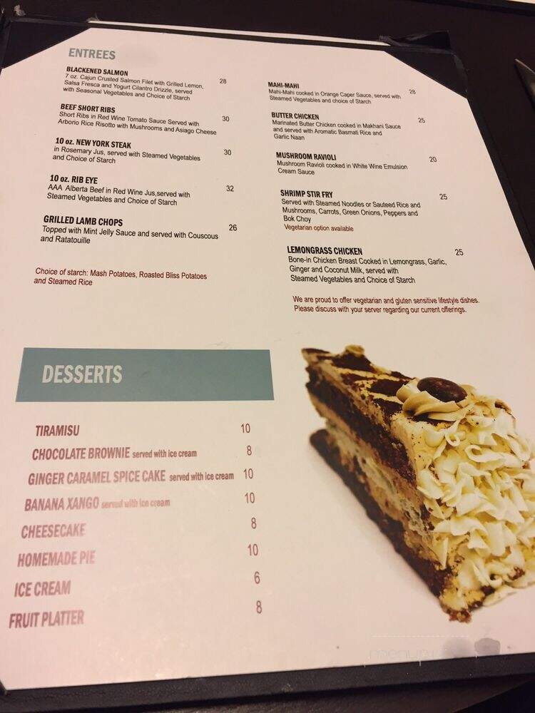 AQUA Restaurant - Edmonton, AB menu_pic