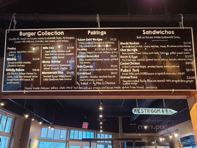 Mile One Roadside Cafe Base Camp - Pemberton, BC menu_pic