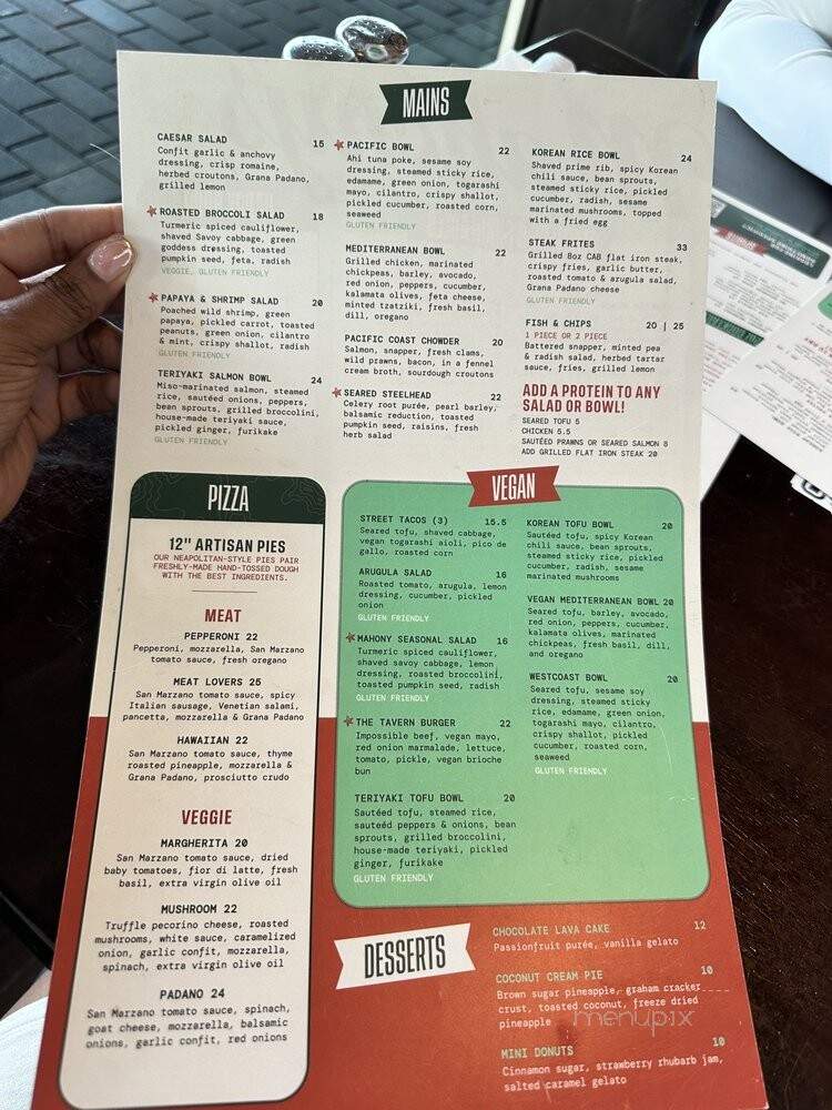 Mahony Sons Public House - Vancouver, BC menu_pic