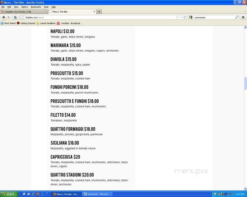 The BiBo - Vancouver, BC menu_pic