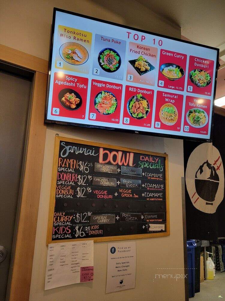 Whistler Samurai Sushi - Whistler, BC menu_pic