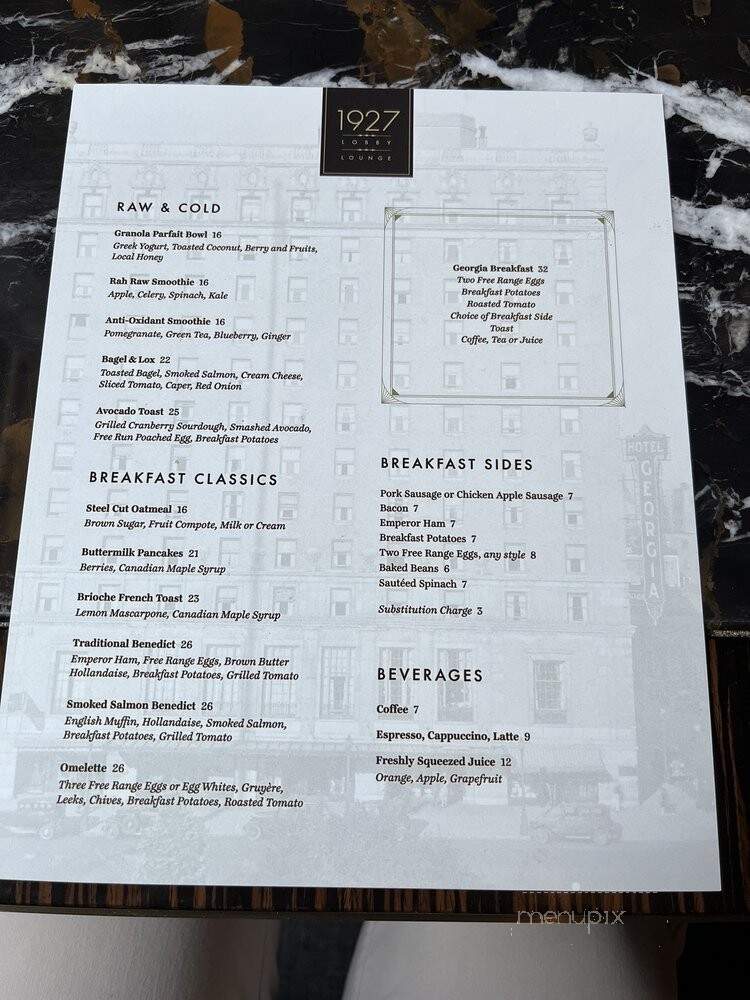 1927 - Vancouver, BC menu_pic