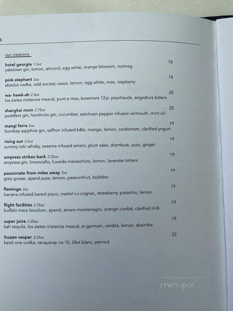 Hawksworth Restaurant - Vancouver, BC menu_pic