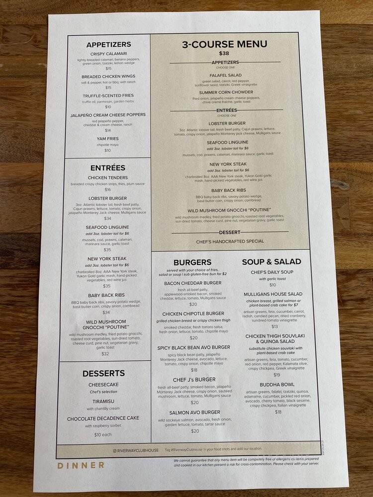 Clubhouse at Riverway Golf - Burnaby, BC menu_pic