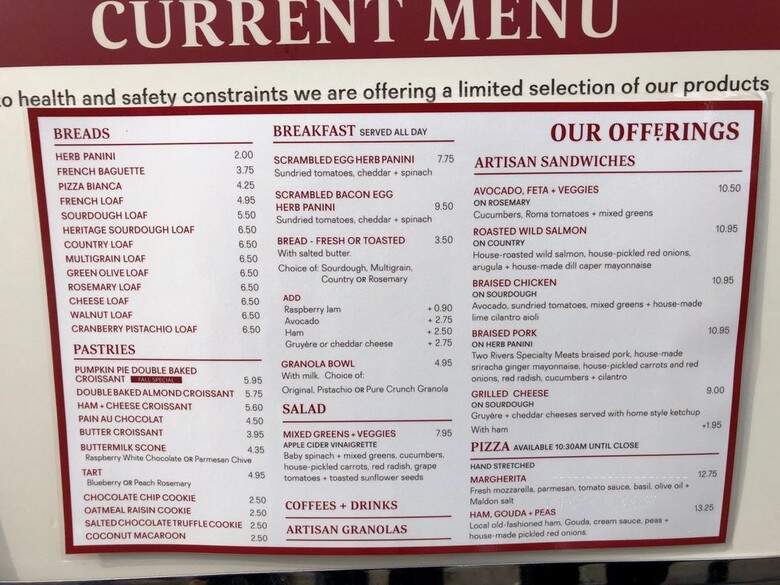 Terra Bread - Vancouver, BC menu_pic
