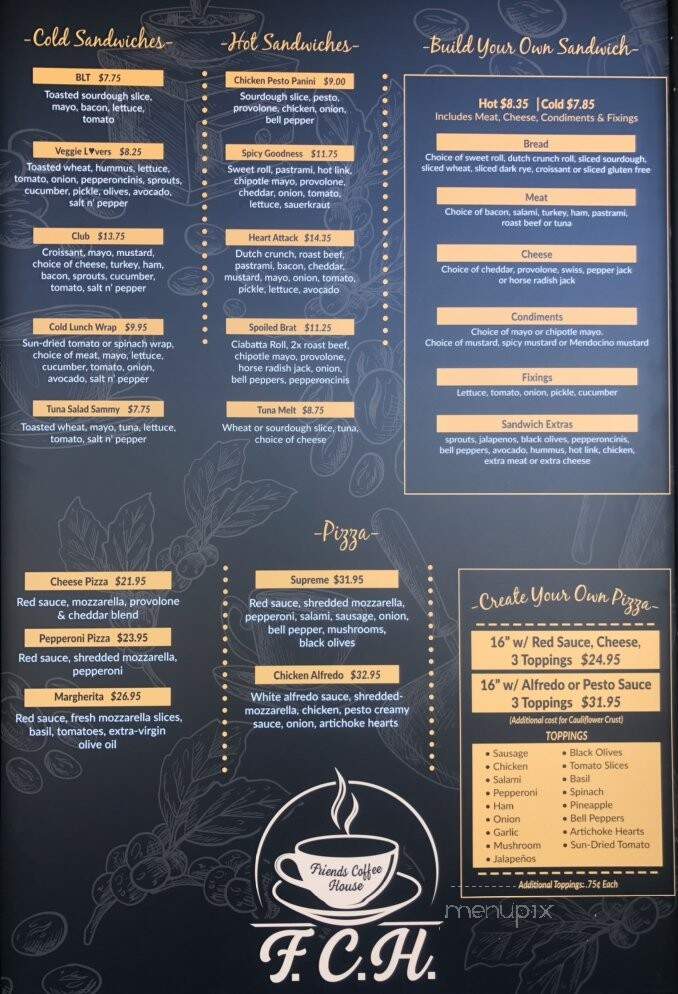 Friend's Coffee - Ottawa, ON menu_pic