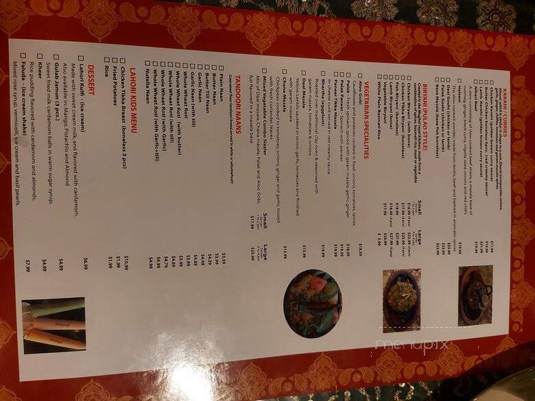 Lahore Chaska and Paan House - Toronto, ON menu_pic