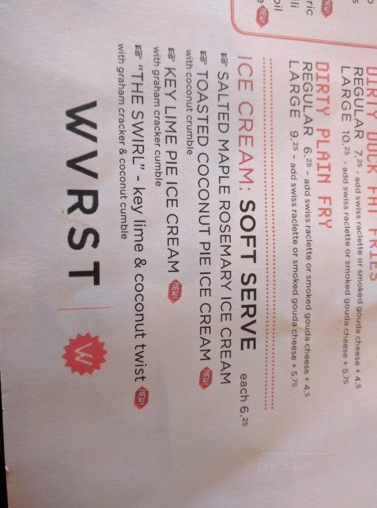 Wvrst - Toronto, ON menu_pic