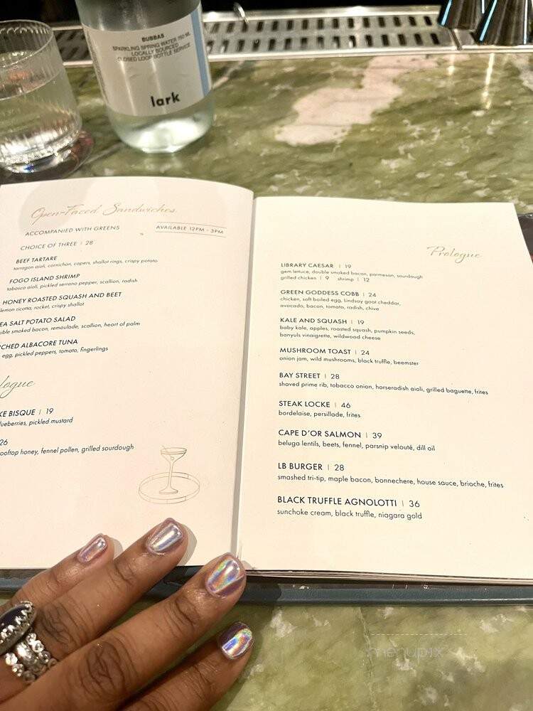 Library Bar - Fairmont Royal York - Toronto, ON menu_pic