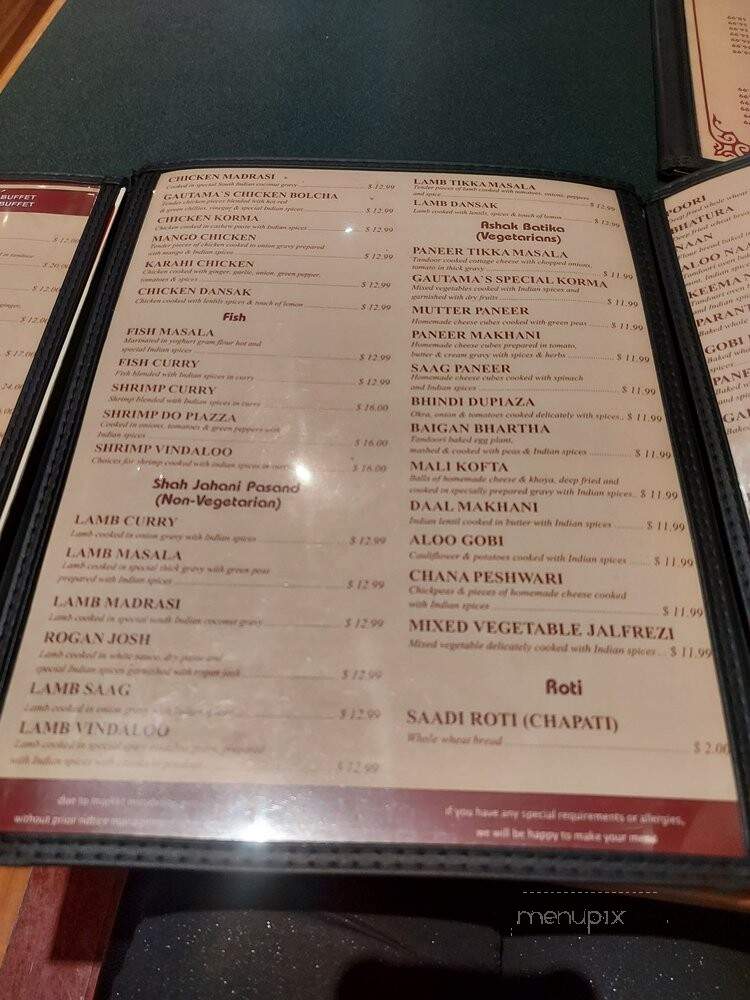 Gautama, the Art of Indian Cuisine - Toronto, ON menu_pic