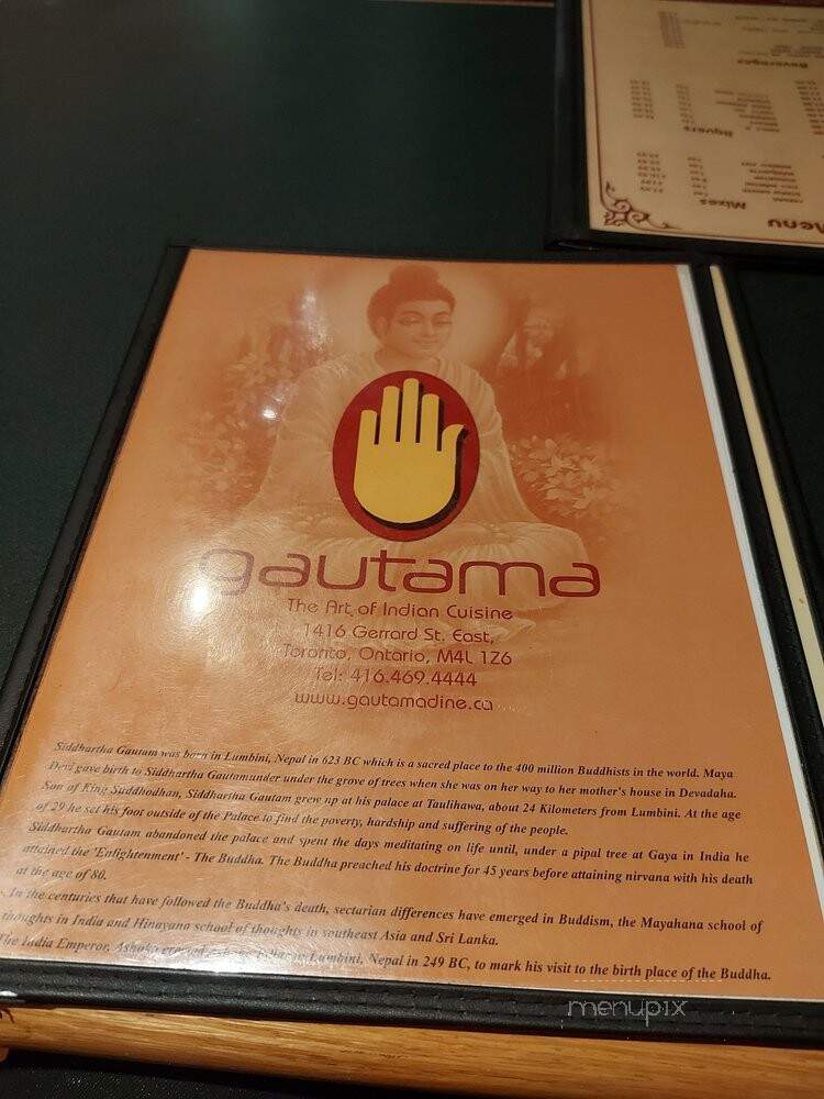 Gautama, the Art of Indian Cuisine - Toronto, ON menu_pic
