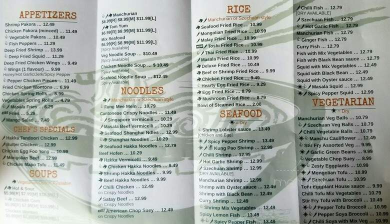 Hakka Fusion - Pickering, ON menu_pic