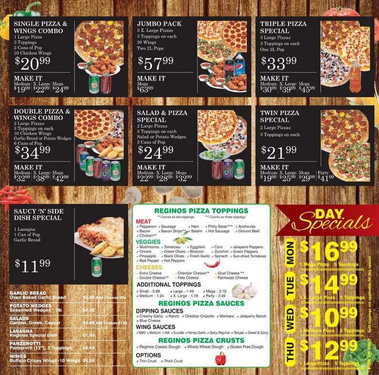Regino's Pizza - Aurora, ON menu_pic