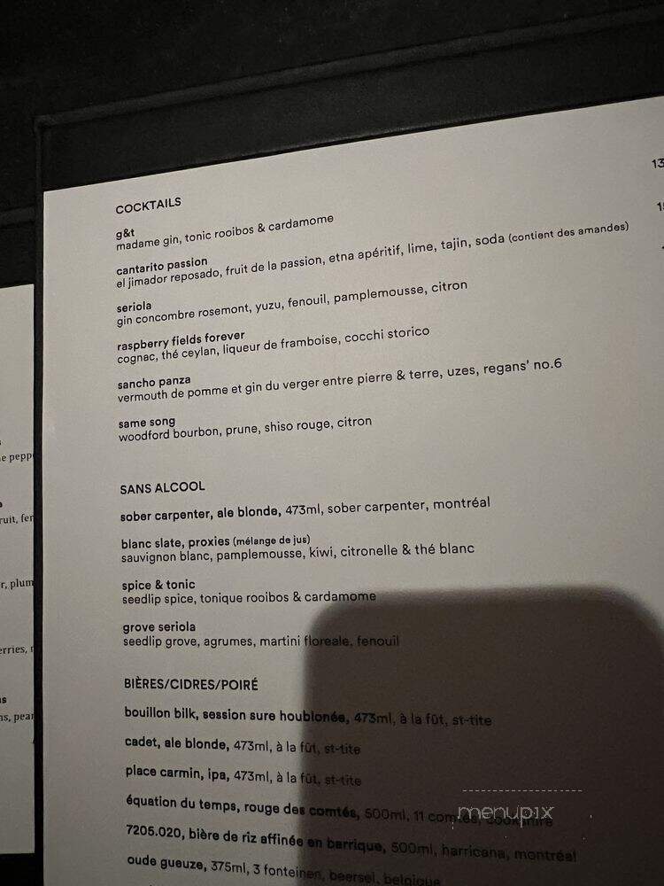 Bouillon Bilk - Montreal, QC menu_pic