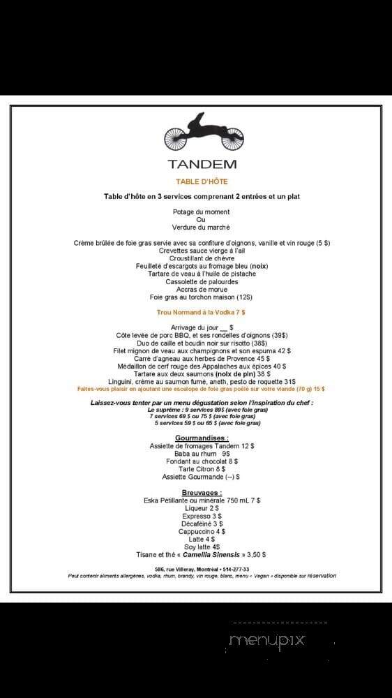 Restaurant Tandem - Montreal, QC