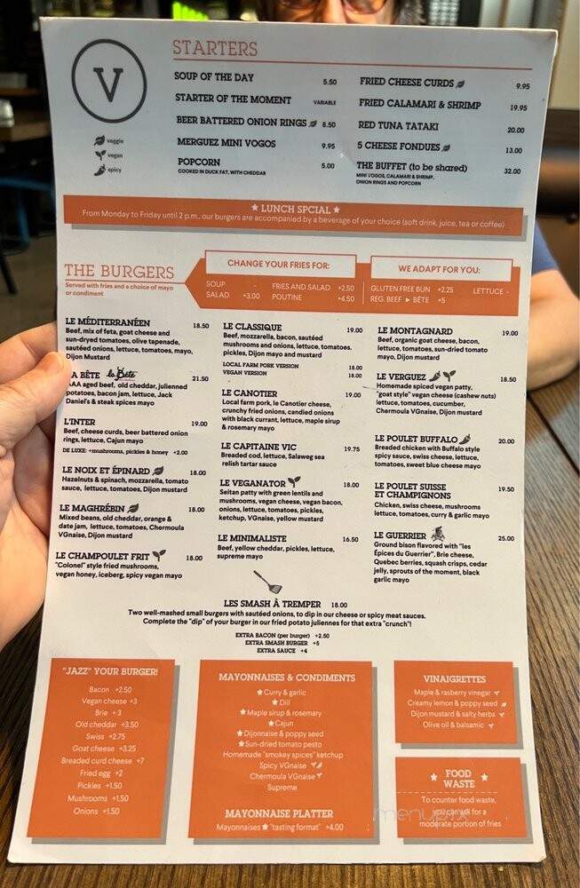 Chez Victor - Quebec City, QC menu_pic