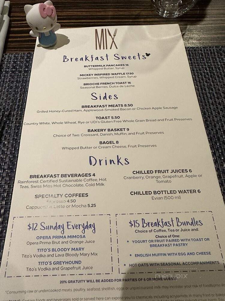 Mix Restaurant - Anaheim, CA menu_pic