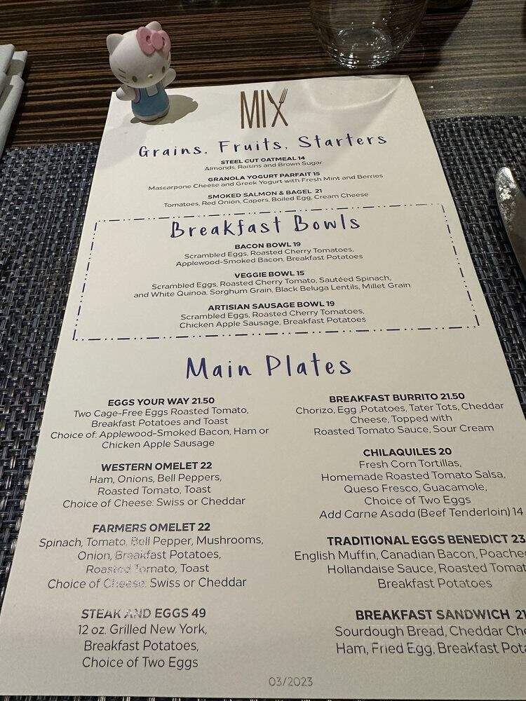 Mix Restaurant - Anaheim, CA menu_pic
