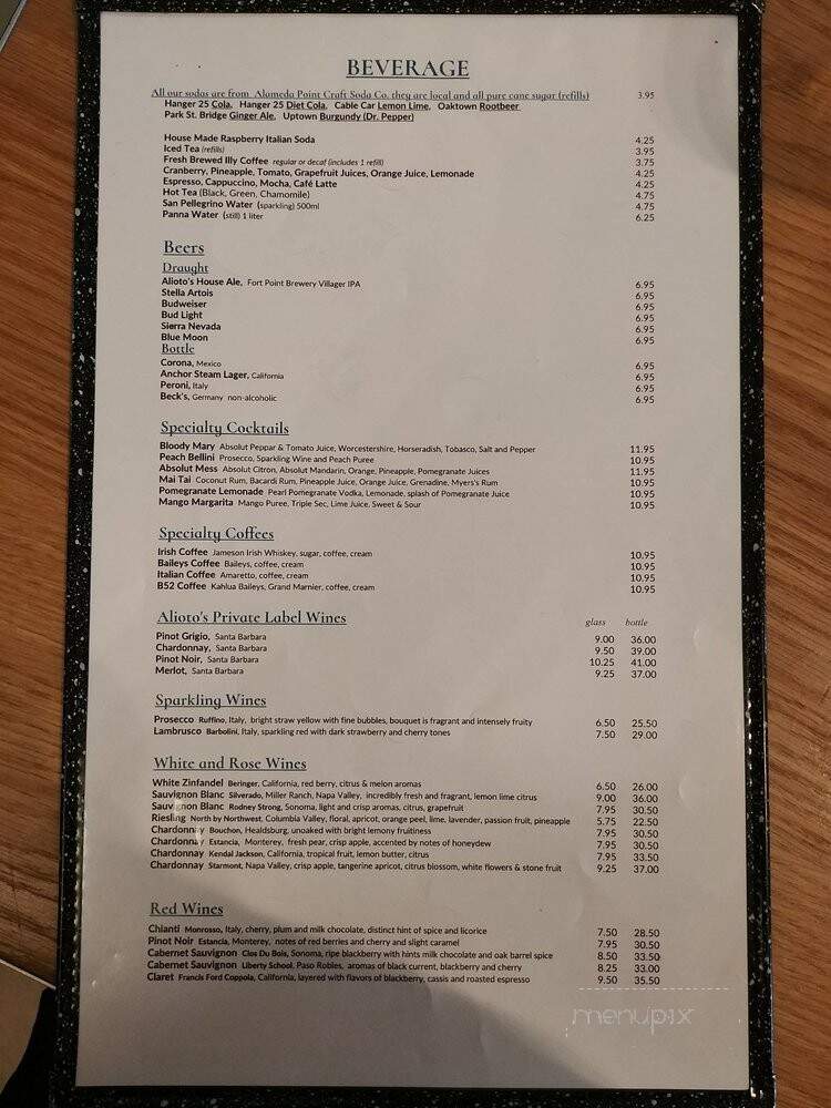 Alioto's Waterside Cafe - San Francisco, CA menu_pic