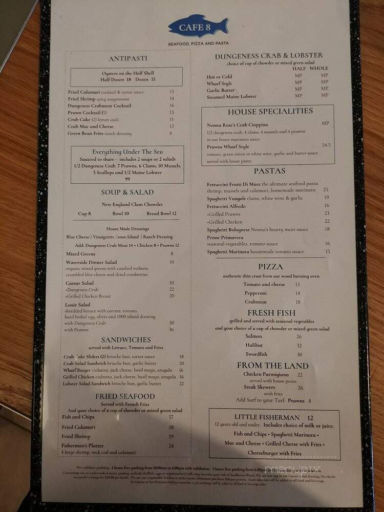 Alioto's Waterside Cafe - San Francisco, CA menu_pic