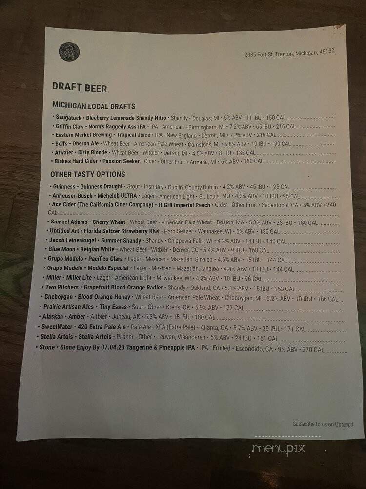 Epicurean House - Trenton, MI menu_pic