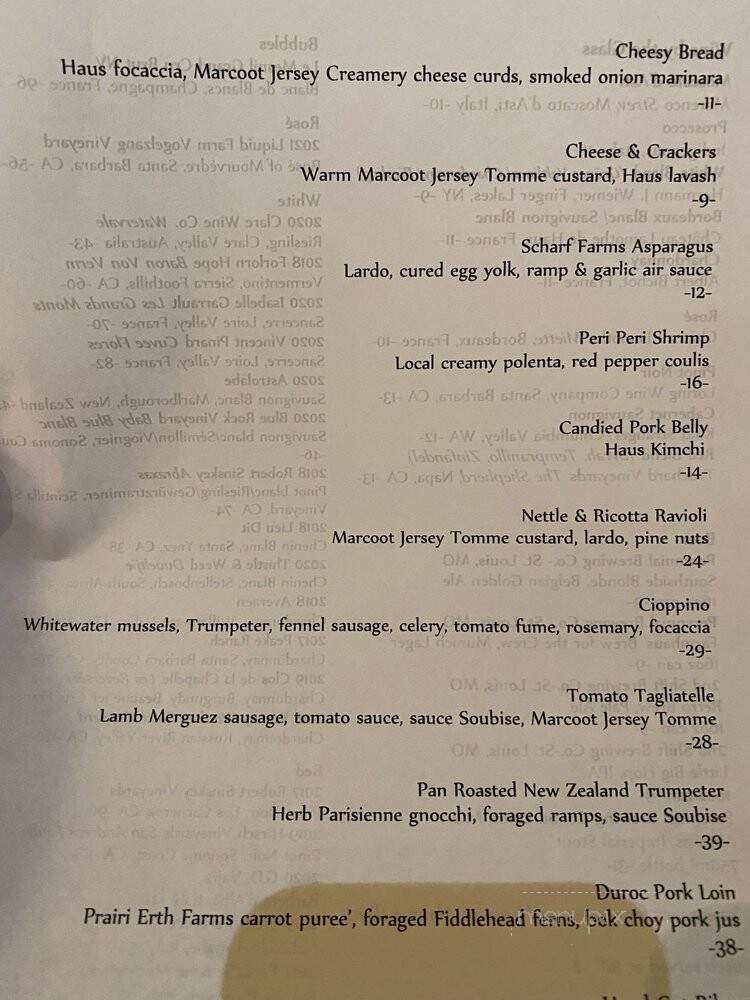 Farmhaus Restaurant - Saint Louis, MO menu_pic