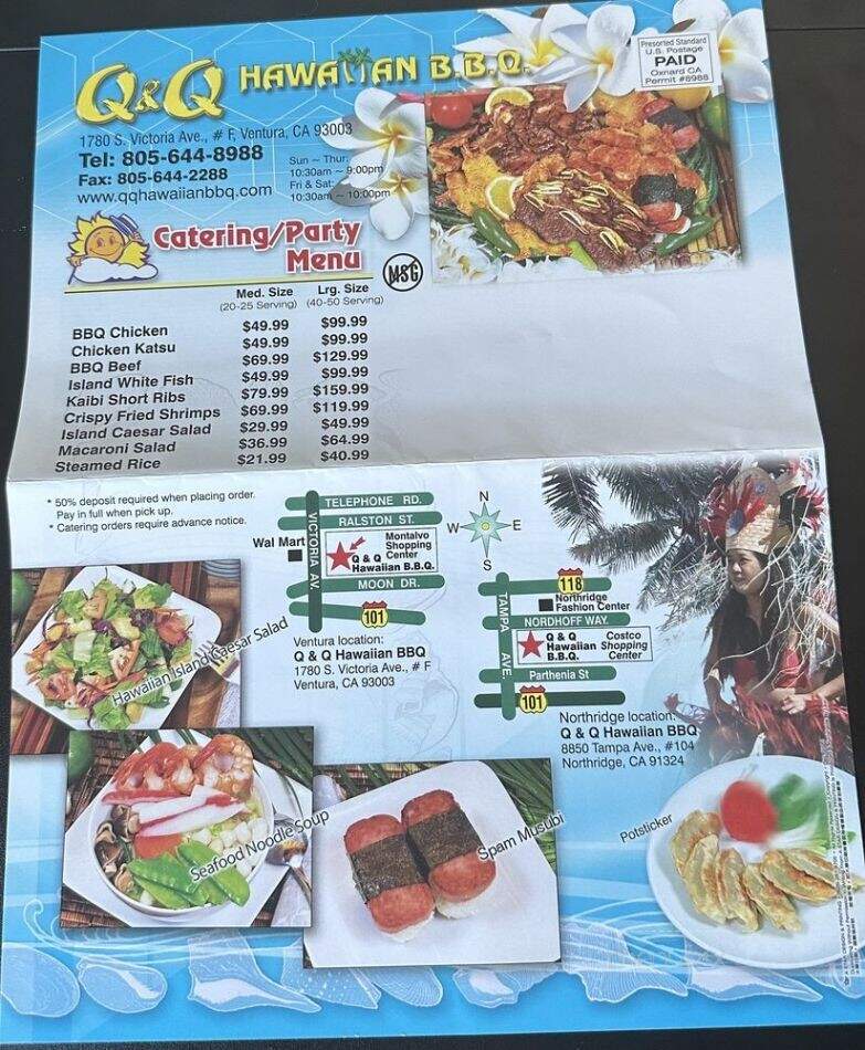 Q and Q Hawaiian Barbeque - Ventura, CA menu_pic