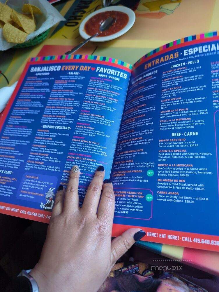 SanJalisco Mexican Restaurant - San Francisco, CA menu_pic