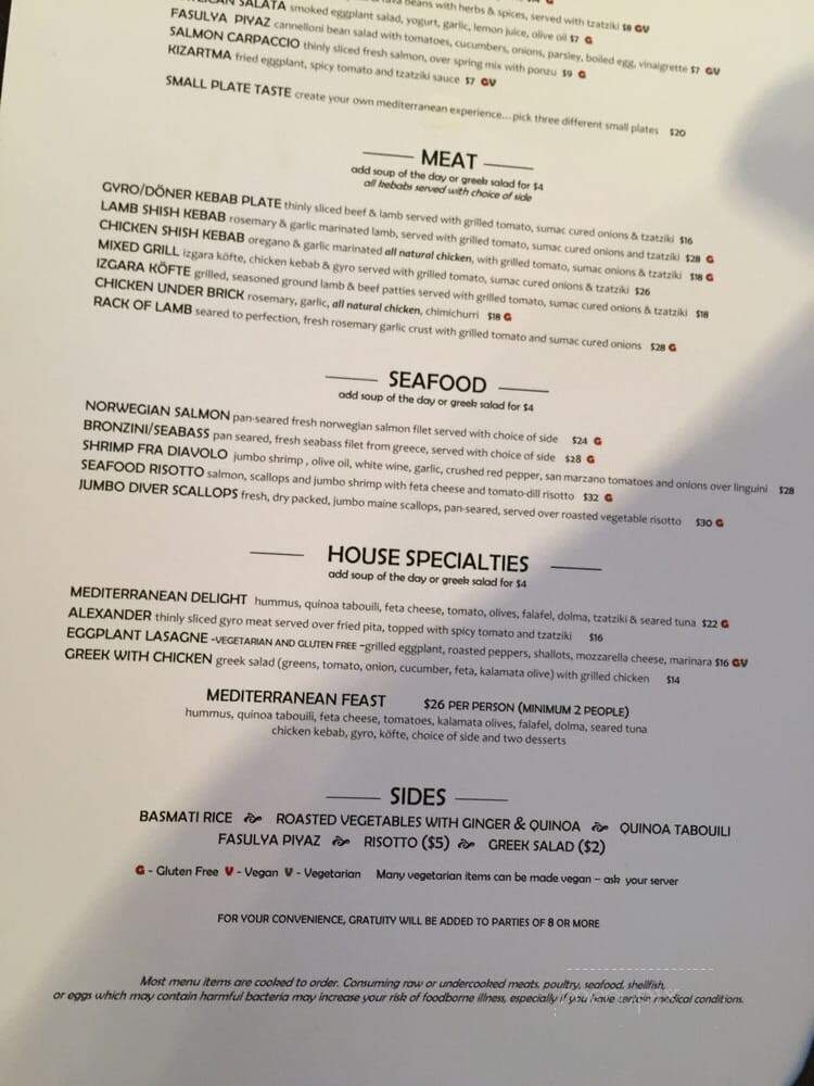 Sherefe-a Mediterranean Grill - Fayetteville, NC menu_pic