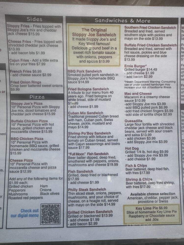 Sloppy Joe's - Key West, FL menu_pic