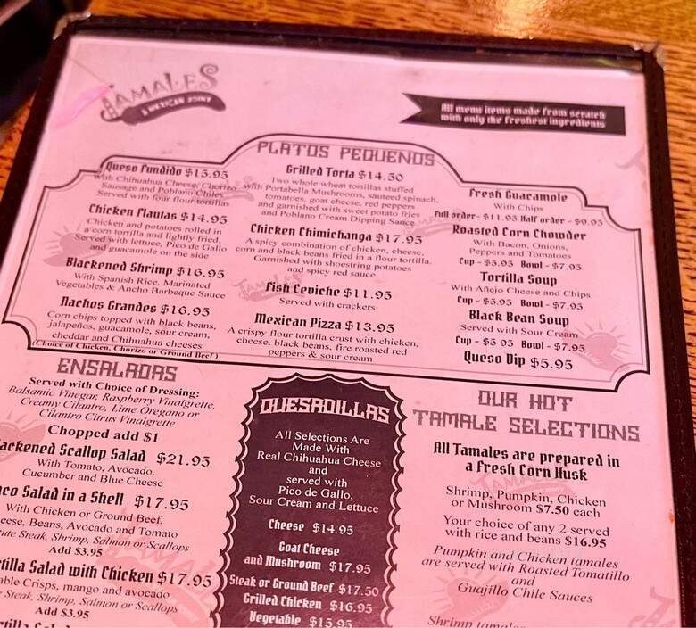Tamales - Highland Park, IL menu_pic