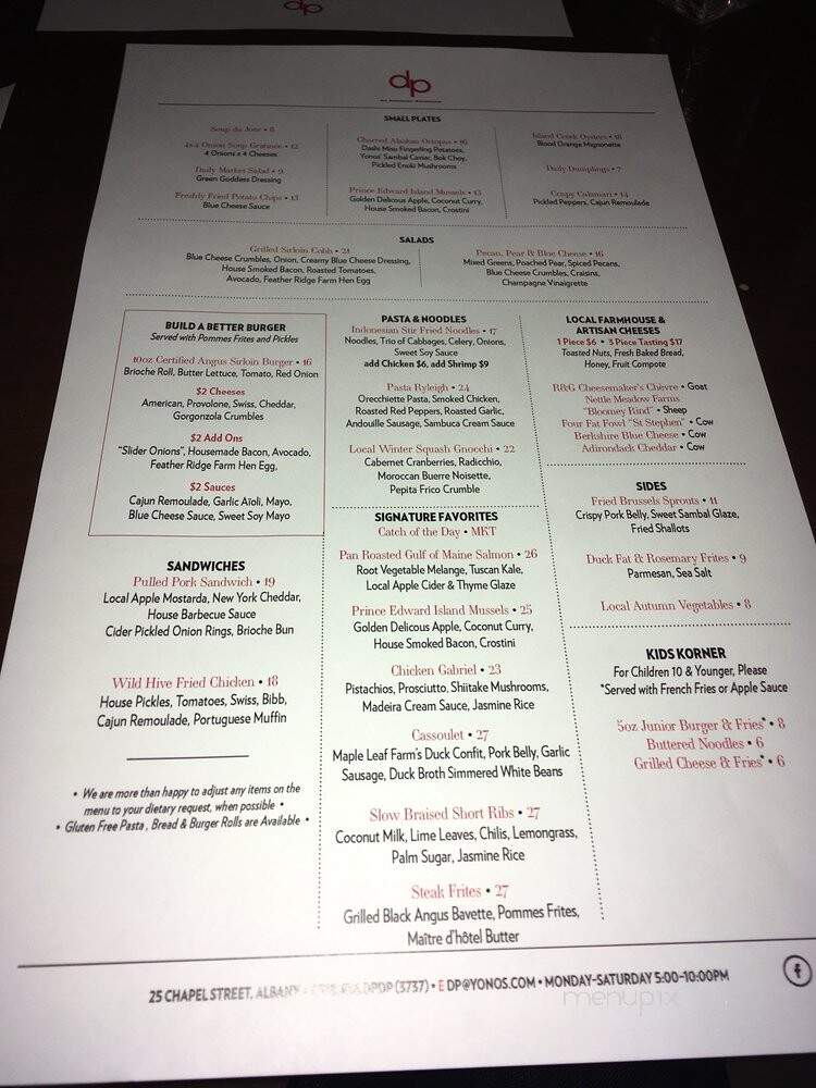 DP Brasserie - Albany, NY menu_pic