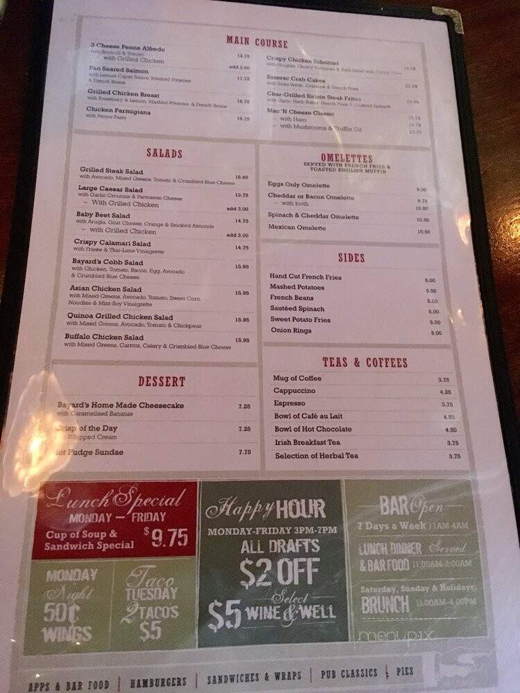 Bayards Ale House - New York, NY menu_pic