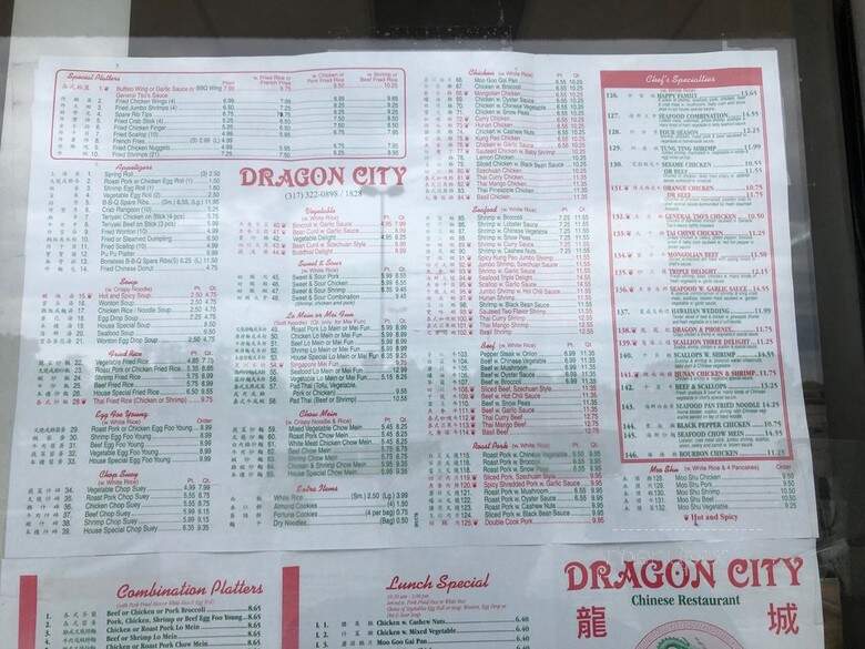 Dragon City - Indianapolis, IN menu_pic