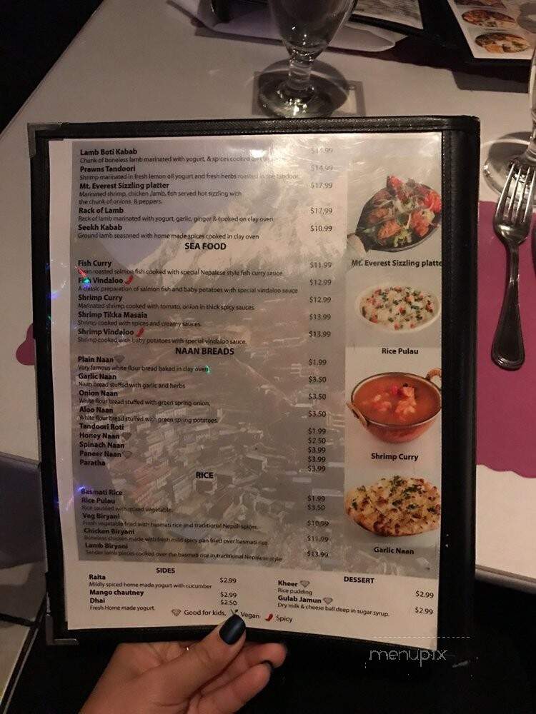 Mount Everest Restaurant - Berkeley, CA menu_pic