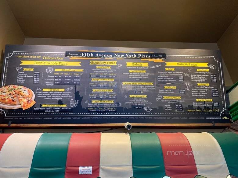 Fifth Ave Pizza - San Diego, CA menu_pic