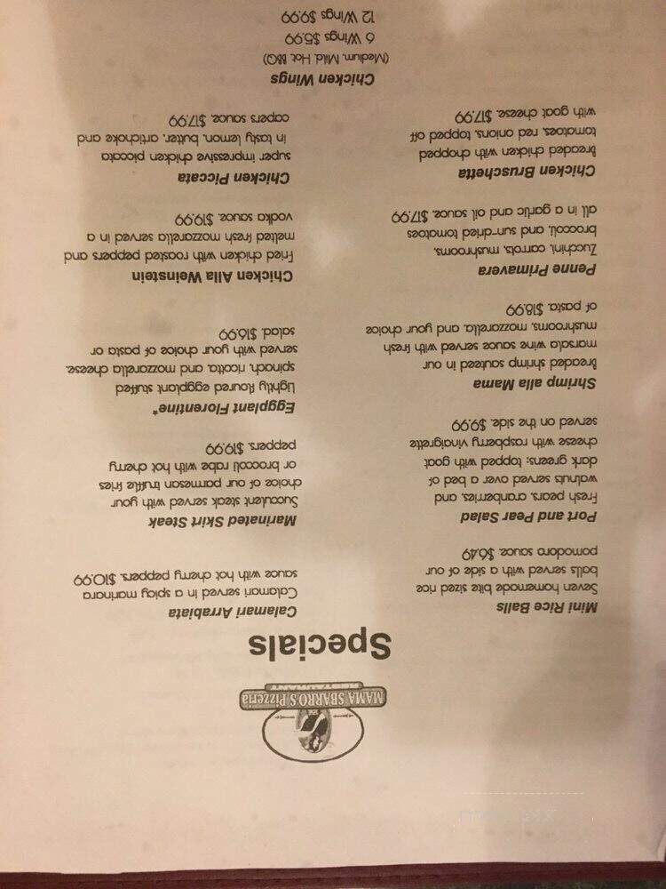 Mama Sbarro's Pizzeria (sbarro's) - Hauppauge, NY menu_pic