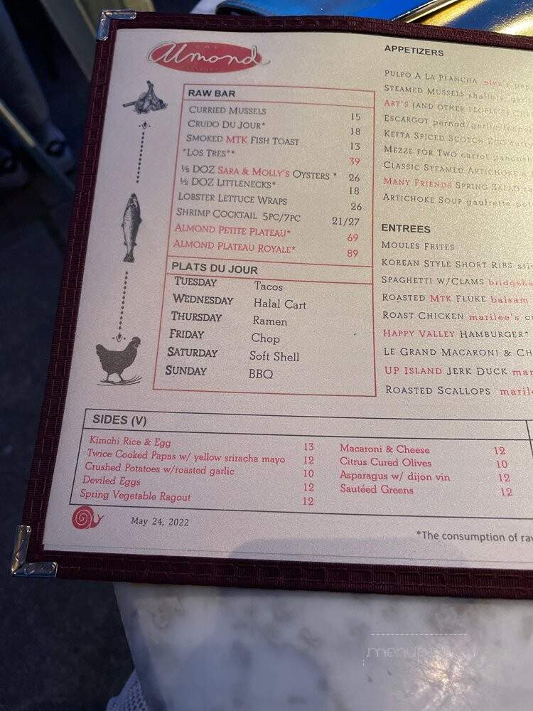 Almond - Bridgehampton, NY menu_pic