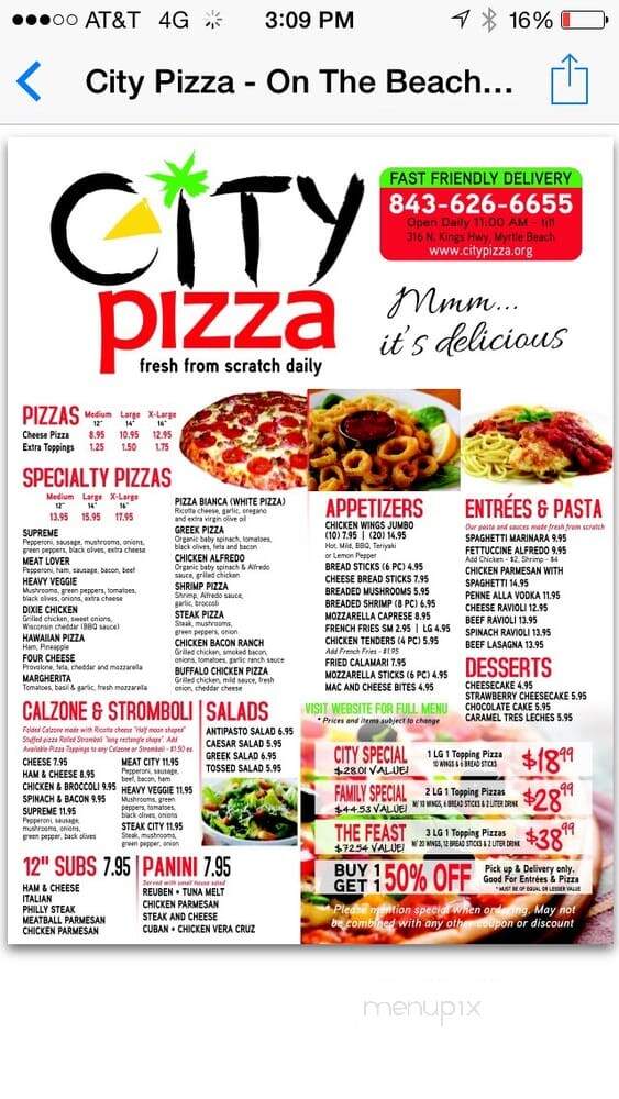 City Pizza - Myrtle Beach, SC menu_pic