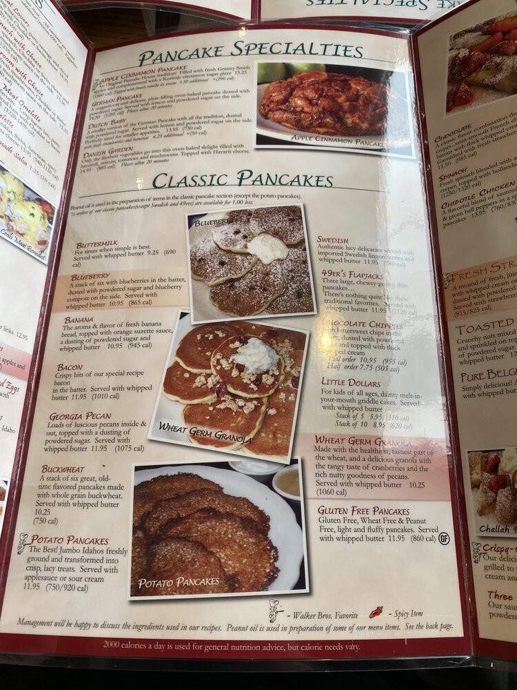 Walker Bros. Original Pancake House - Glenview, IL menu_pic