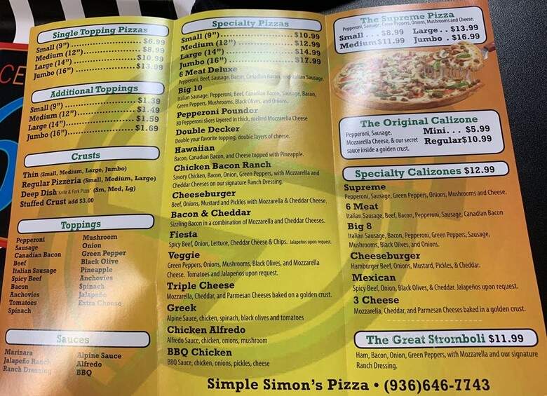 Simple Simon's Pizza - Yantis, TX
