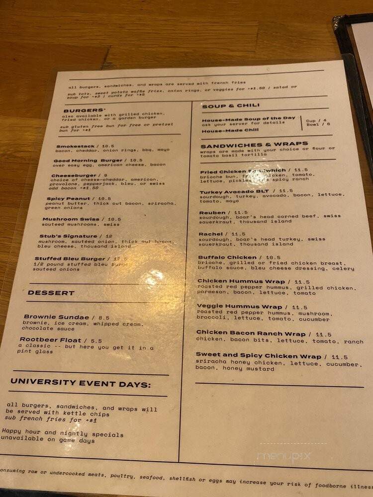 Stub and Herbs - Minneapolis, MN menu_pic