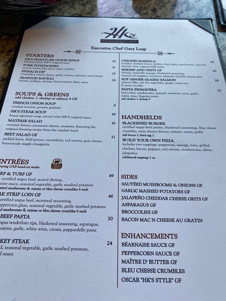 H K's - Lake Ozark, MO menu_pic