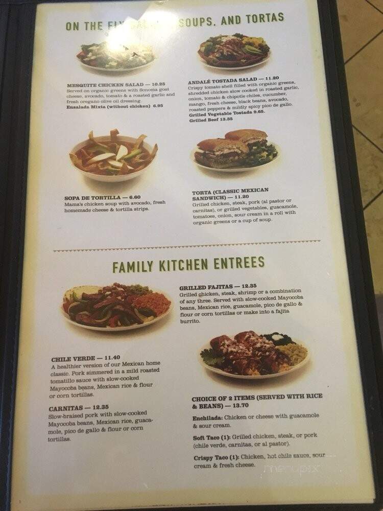 Andale Mexican Restaurant - Oakland, CA menu_pic