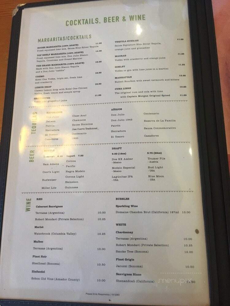 Andale Mexican Restaurant - Oakland, CA menu_pic